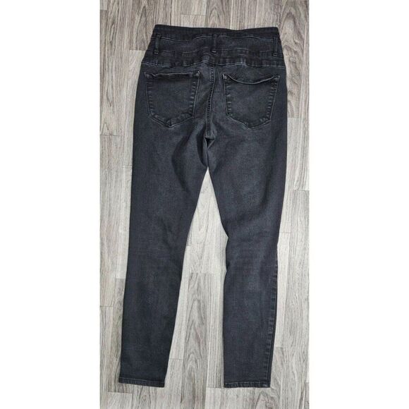 (3/$35) Refuge Womens Size 4 Distressed Skinny Black Denim Jeans - Picture 2 of 10